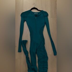 Emerald Green Ribbed Knit Romper